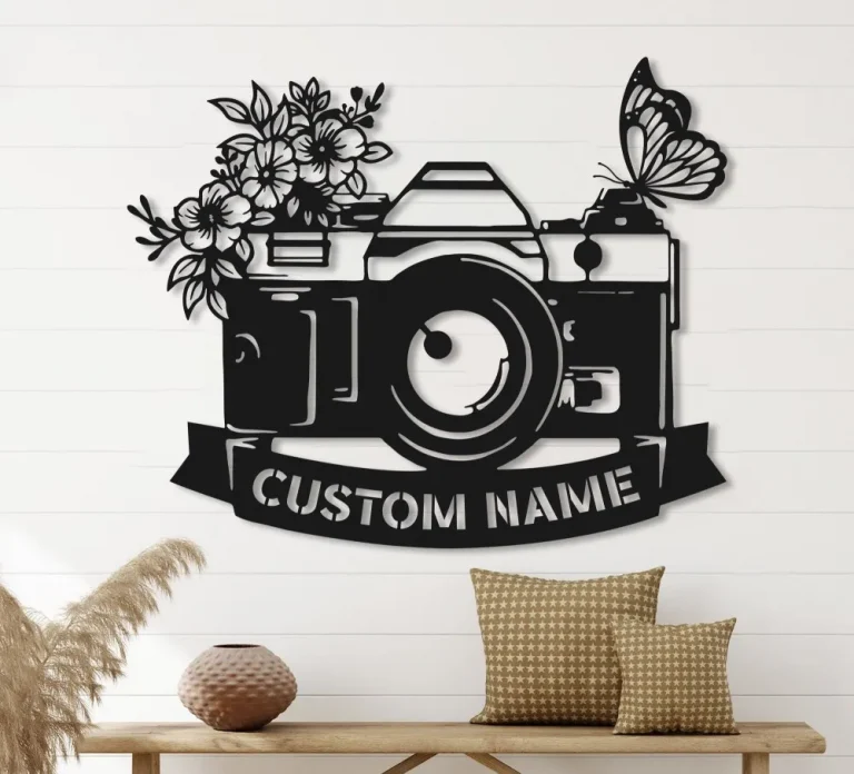 Personalized Photographer Metal Sign, Camera Metal Home Decor, Custom Camera Sign, Vintage Camera Wall Art, Photo Studio Decor, Photographer Gift