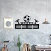 Custom Soccer Medal Holder Soccer Medal Hanger With Name, Football Soccer Medal Display Award Display, 12 Rungs For Medals & Ribbons, Soccer