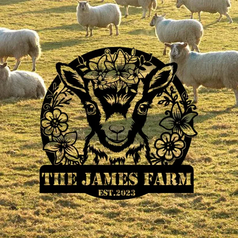 Custom Sheep Farm Metal Sign, Personalized Goat Sheep Metal Wall Art, Sheep Animal Sign, Metal Goat Sign, Farmhouse Decor, Goat Farm Sign