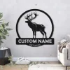 Elk Name Metal Sign, Family Name Sign, Caribou Sign, Elk Hunting Gift, Elk Hunter Christmas Gift, Last Name Art, Wall Decor, Elk Antler Sign