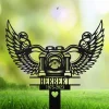 Custom Rider Memorial Metal Stake, Biker Memorial, Riding With Angels, Motorcycle With Wings Metal Sign, Loss Of Loved One, Garden Stakes