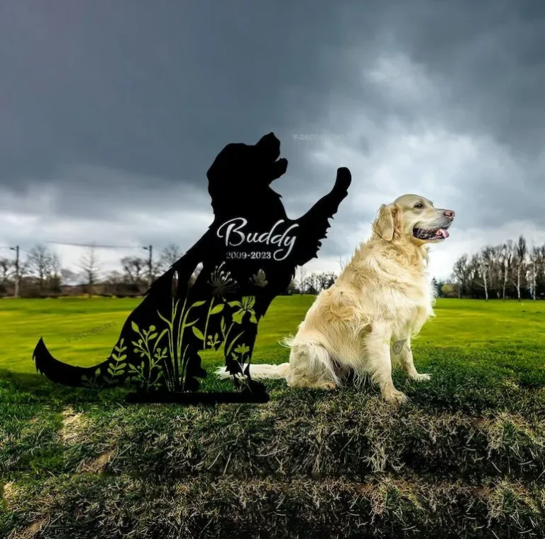 Custom Dog Memorial Stakes, Dog Grave Marker, Pet Loss Gift, Dog Sympathy Sign, Remembrance Stake, Labrador Retriever Sign, Dog Flower