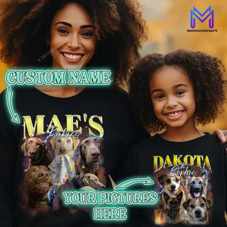 Personalized Bootleg Rap Shirt With Dogs Cats Photo, Custom Your Pets Bootleg Rap Tee, Shirt Gift For Family Pet Lovers, Custom Dogs Cats Text