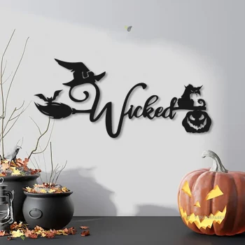 Wicked Witch Metal Wall Art, Wicked Witch Sign, Witch Hat Sign, Fall Decoration, Halloween Gift For Family, Happy Halloween, Custom Your Words