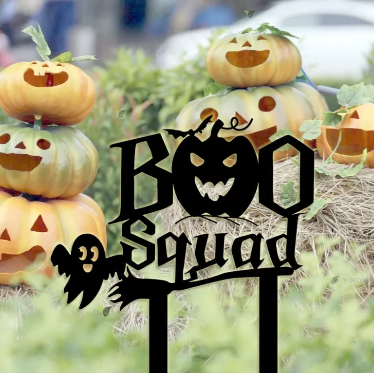 Boo Squad Ghost Yard Metal Stakes , Halloween Metal Yard Stakes, Housewarming Gift, Halloween Lawn Art, Halloween Silhouettes