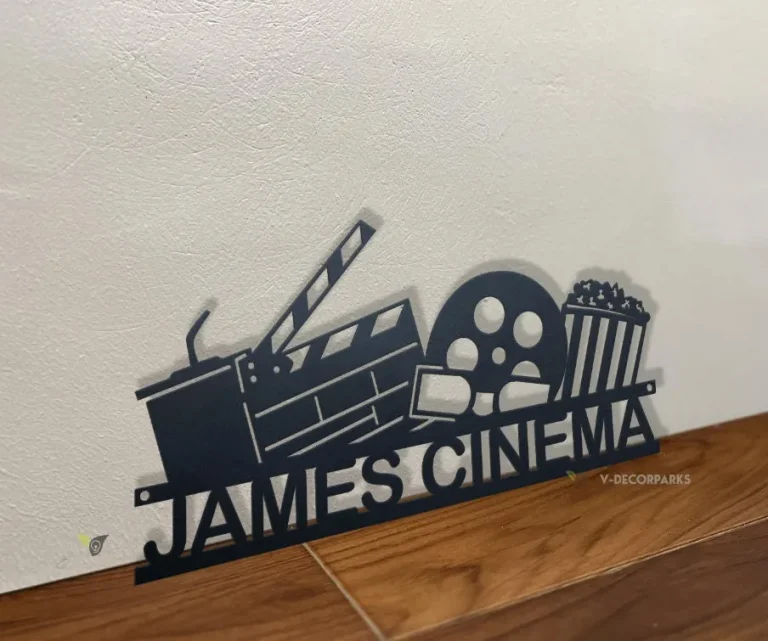 Custom Home Theater Metal Led Light Sign, Home Theater Metal Wall Art, Family Name Cinema Sign, Home Cinema Wall Decor, Housewarming Gift, Man Cave