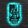 Custom Firefighter Maltese Cross Metal Wall Art Led Light - Personalized Fireman Name Sign Home Decor - - Ideal For Home Decor & Gift