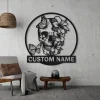 Personalized Sugar Skull Metal Led Light Sign, Custom Skull Wall Art, Skull Decor, Man Cave Decor, Skull Metal Art, Skull Name Sign, Skull Wall Hanging