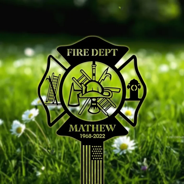 Custom Firefighter Sympathy Grave Marker Loss Of Dad Gift Dad Bereavement Gift Memorial Gift Sympathy Gift Memorial Gifts, In Loving Memory