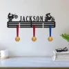 Custom Name Motocross Medal Hanger, Sports Medal Holder Display Rack For Awards Ribbons, Tiered Award Rack, Dirt Bike Name, Dirt Bike Lover Gift