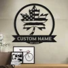 Maple Leaf Monogram Metal Sign Wall Art Led Light, Custom Maple Leaf Sign Decor, Personalized Family Name Sign, Leaf Metal, Address Sign