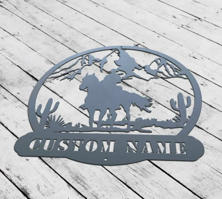 Custom Western Cowboy Metal Led Light Sign, Western Riding Cowboy Metal Sign, Horse Lover Gift, Cowboy Lover Gift, Cowgirl Sign, Western Sign