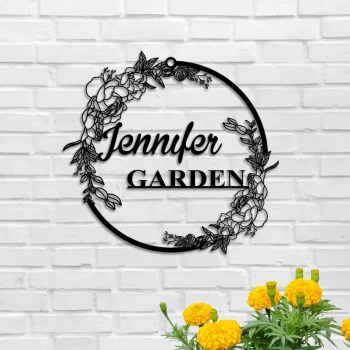 Custom Garden Sign, Rose Sign, Garden Wall Art, Outdoor Decor, Metal Garden Sign, Gate Decor, Custom Name Sign, Garden Metal Sign, Garden Decor