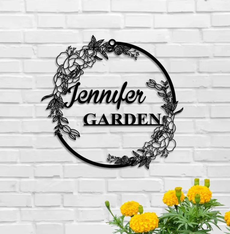 Custom Garden Sign, Rose Sign, Garden Wall Art, Outdoor Decor, Metal Garden Sign, Gate Decor, Custom Name Sign, Garden Metal Sign, Garden Decor