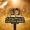 Personalized Camera Photographer Memorial Stake, Camera Photographer Metal Stake, Sympathy Sign, Grave Marker, Remembrance Stake, Cross Stake