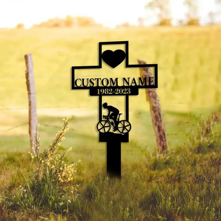 Personalized Cemetery Stake, Bike Rider Loss, Cycling Memorial, In Memorial Of Gift, Bicycle Memorial Gift, Fathers Day Gift, Grave Marker