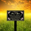 Memorial Plaque With Stake, Metal Grave Marker, Black And Gold Personalized Outdoor, Indoor Memorial Plate, Long Lasting Remembrance Plaque