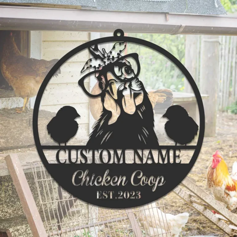 Custom Chicken Coop Metal Sign, Personalised Chicken Farm Name Signs, Outdoor Signs, Hen House Sign, Decor Farms, Chicken Farm, Coop Sign