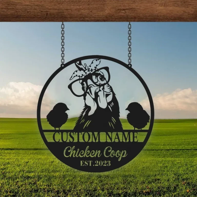 Custom Chicken Coop Metal Sign, Personalised Chicken Farm Name Signs, Outdoor Signs, Hen House Sign, Decor Farms, Chicken Farm, Coop Sign