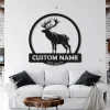 Elk Name Metal Sign, Family Name Sign, Caribou Sign, Elk Hunting Gift, Elk Hunter Christmas Gift, Last Name Art, Wall Decor, Elk Antler Sign