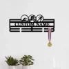 Personalized Triathlete Triathlon Medal Hanger, Custom Triathlon Award Medal Holder, 12 Rungs For Medals & Ribbons, Triathlon Award Display