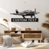 Custom Airplane Metal Wall Art Led Lights, Aircraft Hangar Decoration Airforce Birthday Xmas Gifts Personalized Pilot Name Sign