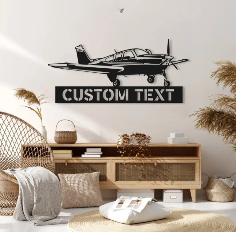 Custom Airplane Metal Wall Art Led Lights, Aircraft Hangar Decoration Airforce Birthday Xmas Gifts Personalized Pilot Name Sign