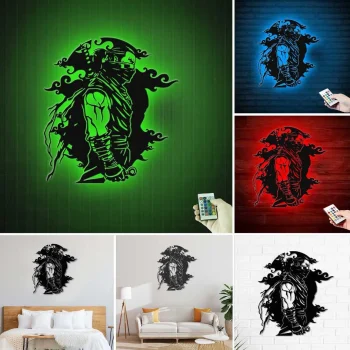Assassin Metal Sign With Led Light, Ninja Wall Decor, Ninja Art, Lol, Assassin Fan Art, Fan Art, Unique Art, Metal Artwork, Assassin Wall Sign