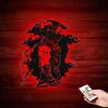 Assassin Metal Sign With Led Light, Ninja Wall Decor, Ninja Art, Lol, Assassin Fan Art, Fan Art, Unique Art, Metal Artwork, Assassin Wall Sign