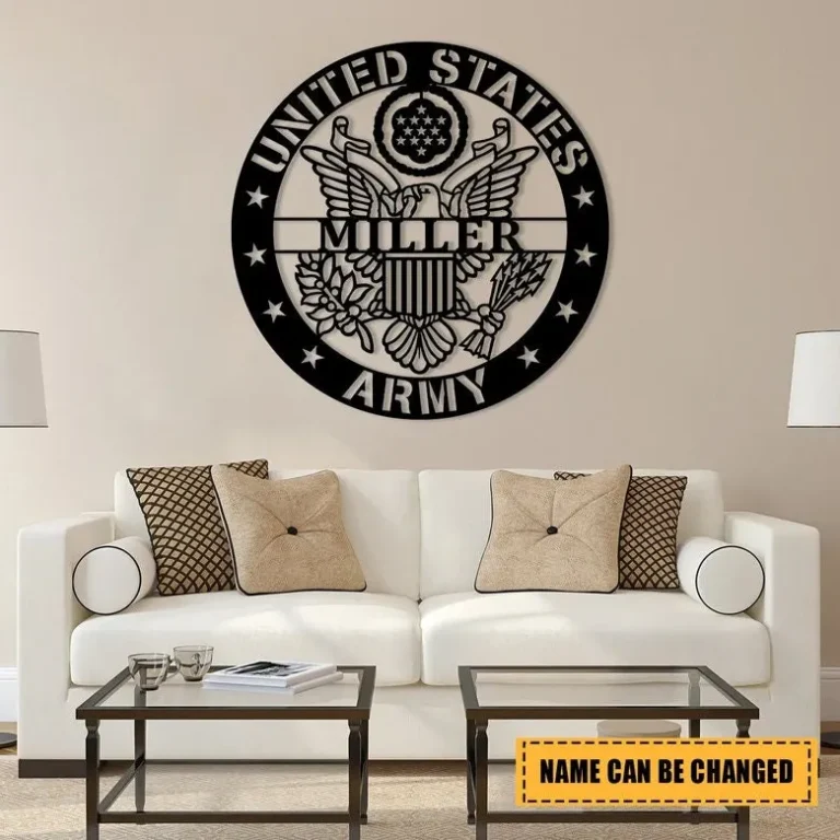 Personalized Us Army Veteran Metal Sign, Custom Name Military Metal Sign, Veterans Day Gift For Proud Soldiers, Wall Decor