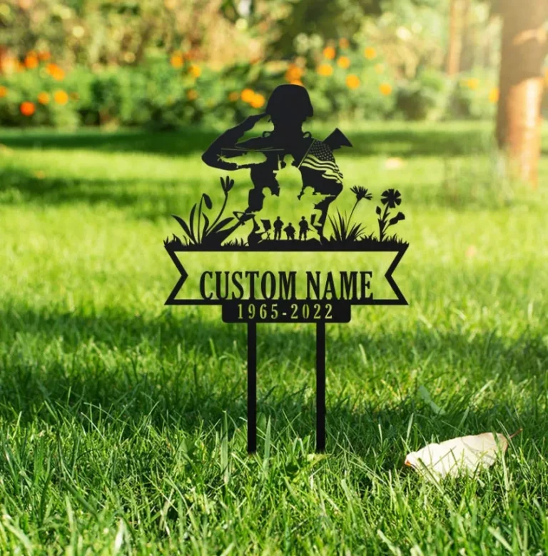 Personalized U.s. Military Memorial, In Memorial Of Gift, Custom Cemetery Stake, Memorial Day, Fathers Day Gift, Grave Marker, Veteran Cross