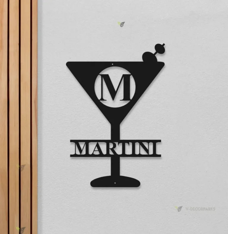 Personalized Martini Initial Name Sign Led Lights, Bar Sign, Bar Sign Decor, Martini Drinker Gift, Gift For Bartender, Shop Owner Gift Idea