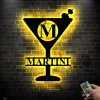 Personalized Martini Initial Name Sign Led Lights, Bar Sign, Bar Sign Decor, Martini Drinker Gift, Gift For Bartender, Shop Owner Gift Idea