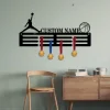 Personalized Basketball Award Medal Holder, 12 Rungs For Medals & Ribbons, Custom Basketball Player Name Medal Hanger, Basketball Medal Display