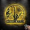 Custom Saxophone Metal Wall Art Led Light, Personalized Saxophone Music Name Sign Decoration Hanging For Home, Instruments Music Decor Gifts