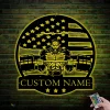 Custom Gozilla Fitness Workout Metal Wall Art With Led Light Personalized Gymer Name Decoration Home Bodybuilding Gym Fitness Decoration