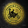 Personalized Biker Couple Metal Led Light Sign, Custom Motorcycle Rider Wall Art For Decor, Anniversary Gift, Wedding Gift Motorcylce, Biker Couple Gift