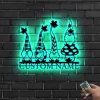 Custom Gnome Metal Wall Art Led Light, Personalized Gnome Lover Name Sign, Gnome Gardening Nursery Decoration Gardener Christmas