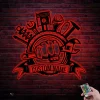 Custom Mechanic Repair Tools Metal Wall Art Led Light Personalized Handyman Name Sign Decoration Hanging For Home Mechanic Logo Decor Gifts