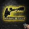 Custom Guitar Name Metal Sign Lamp Led Wall Art Decor Guitar Neon Sign Lights Personalized With Name For Guitar Lovers Music Fans Men Women