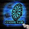 Custom Dartboard Metal Sign Wall Art With Led Lights, Personalized Dart Gamer Name Sign, Game Room Decor, Sport Wall Hanging, Home Decor