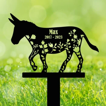 Custom Donkey Memorial Metal Stake, Donkey Loss Bereavement Stake, Pet Grave Stake, Pet Loss, Garden Decor, Donkey Remembrance Grave Marker