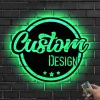 Custom Logo Design Metal Wall Art Led Light Personalized Business Logo Name Sign Home Decor Symbol Name Logo Decoration Opening Xmas Gift