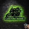 Personalized Motorcycle Racing Custom Metal Led Light Sign Biker Name Sign Motorcycle Moto Gp Sign Birthday Gift Wedding Gift Christmas Gift For Biker