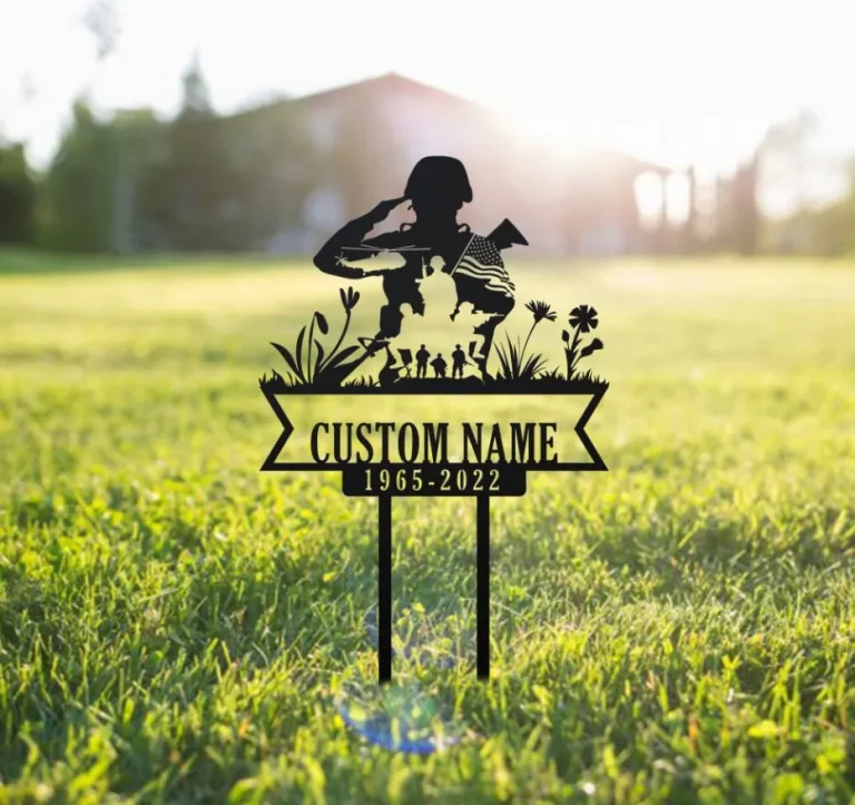 Personalized U.s. Military Memorial, In Memorial Of Gift, Custom Cemetery Stake, Memorial Day, Fathers Day Gift, Grave Marker, Veteran Cross