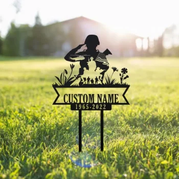 Personalized U.s. Military Memorial, In Memorial Of Gift, Custom Cemetery Stake, Memorial Day, Fathers Day Gift, Grave Marker, Veteran Cross