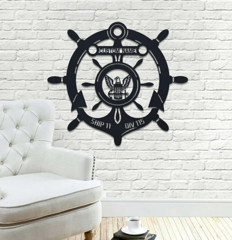 Custom Us Navy Anchor Metal Sign, Navy Gifts, Ship Anchor Sign, Veteran Metal Sign, Navy Family Name Sign, Military Gifts, Sailor's Gift