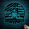 Custom Gozilla Fitness Workout Metal Wall Art With Led Light Personalized Gymer Name Decoration Home Bodybuilding Gym Fitness Decoration