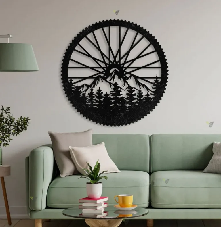 Bicycle Wheel Metal Wall Art Led Light, Mountain Bike Art, Cyclist Wall Hangings, Biker Metal Wall Decor, Bicycle Lover Gift, Xmas Gift