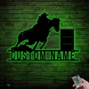 Personalized Barrel Racing Metal Wall Art Led Light, Custom Racer Name Art Decoration Hanging For Home Motorcycle Metal Home Decor Xmas Gift
